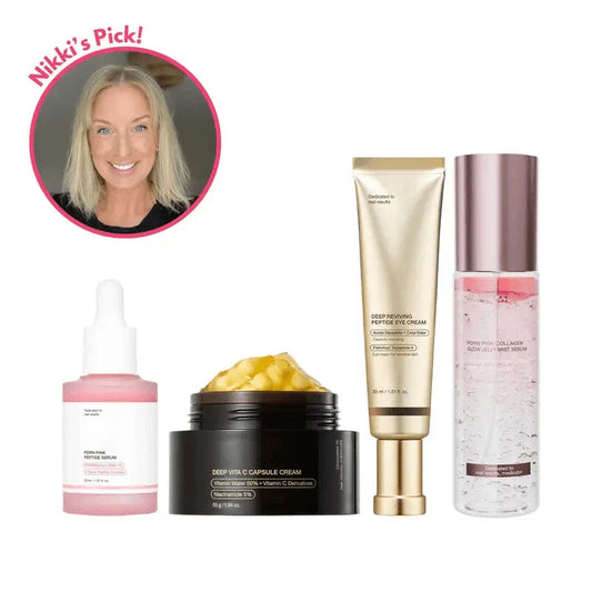 Licensed Esthetician Nikki's New Year New You Set | Includes PDRN Collagen Glow Jelly Mist Serum, PDRN Peptide Serum, Deep Vita C Capsule Cream, Deep Reviving Peptide Eye Cream
